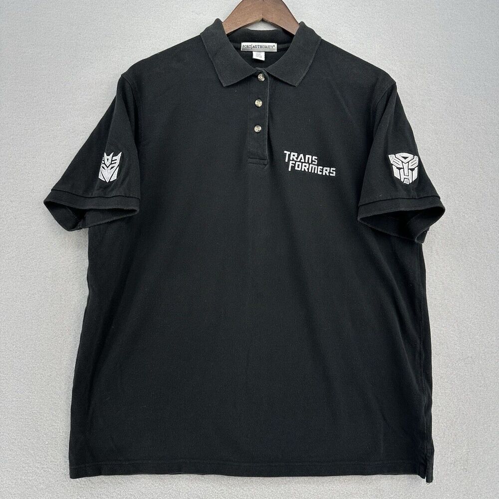 2007 Transformers Movie Promo Release Black Polo Shirt Mens/Womens 2XL Y2K‎ RARE